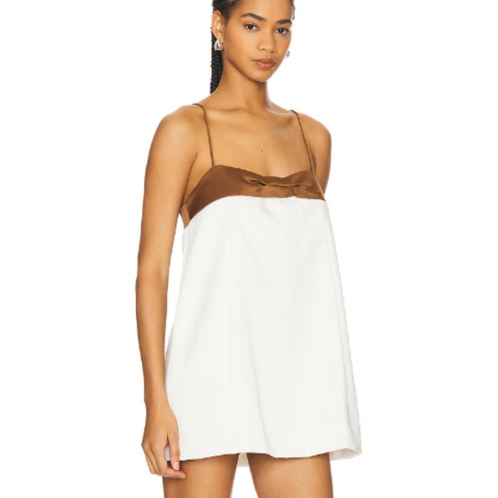 Free People X REVOLVE Verano Mini Dress NWOT Medium Brown White Cocktail Dress